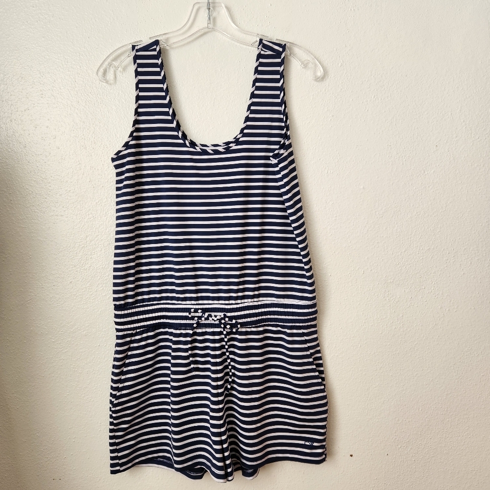 Vineyard Vines Performance  Perfectly Cozy Stripped Sleeveless Romper S